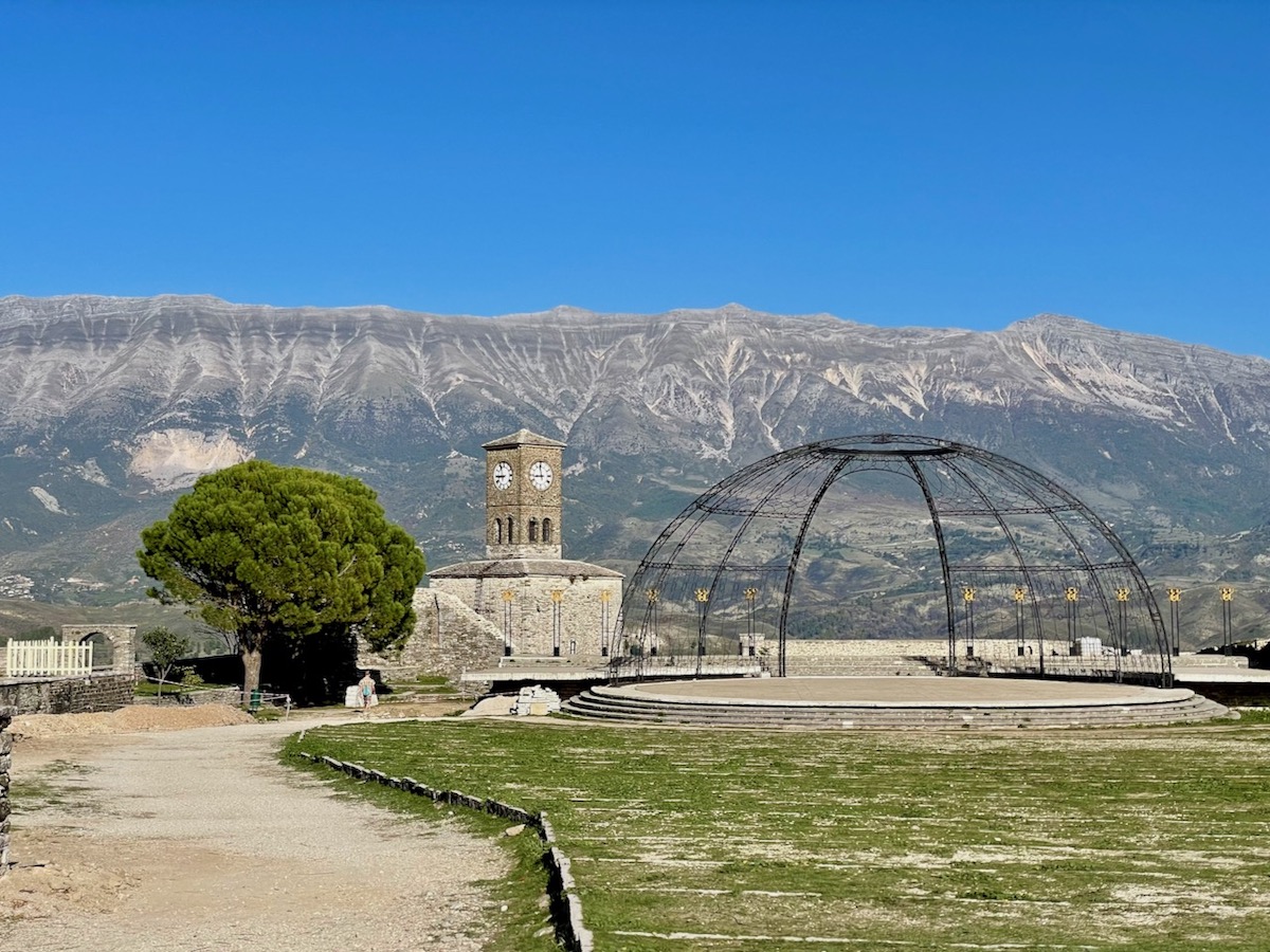view-of-clocktower-and-mountains-from-gjirokaster-castle
