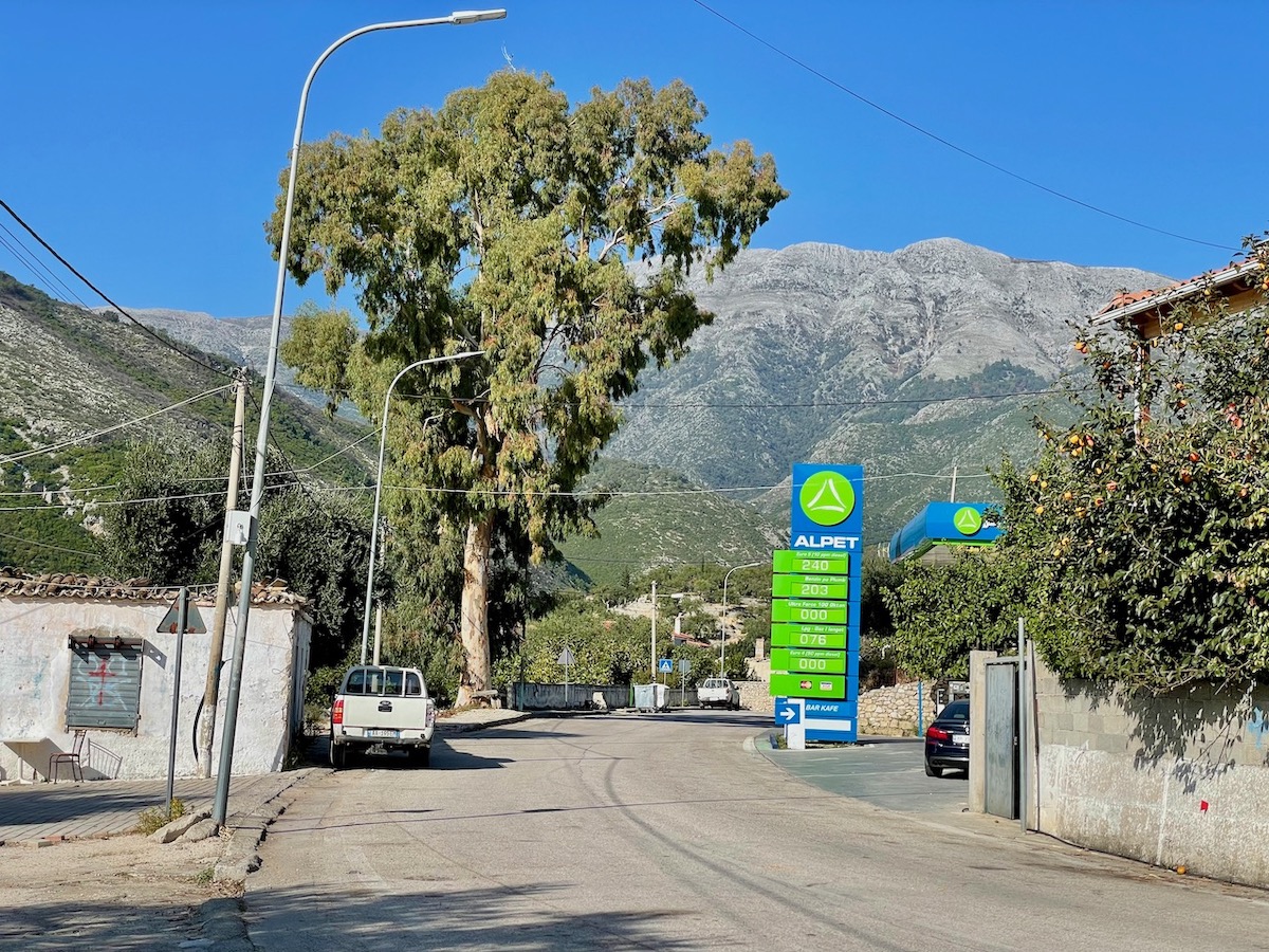 albania-road-trip-petrol-station-in-the-mountains-near-himare