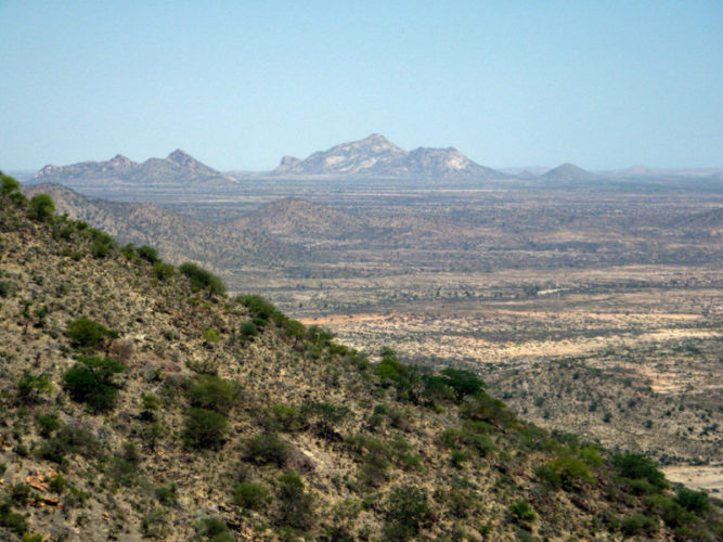 View of the arid landscape of Somaliland from Sheikh mountain