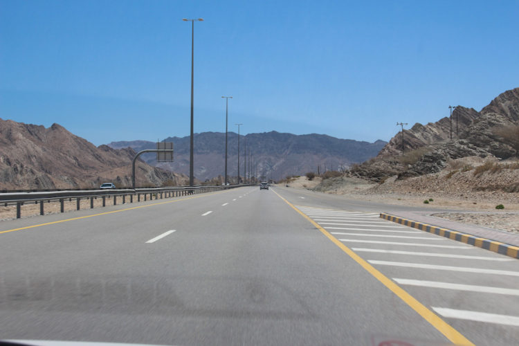 Excellent paved highway in Oman
