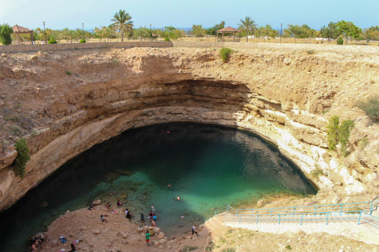 Bimmah-sinkhole-with-steps-leading-down-to-the-natural-pool-at-the-bottom