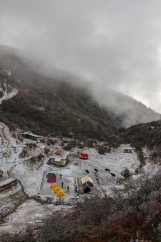 Frozen high altitude village of Dzongri