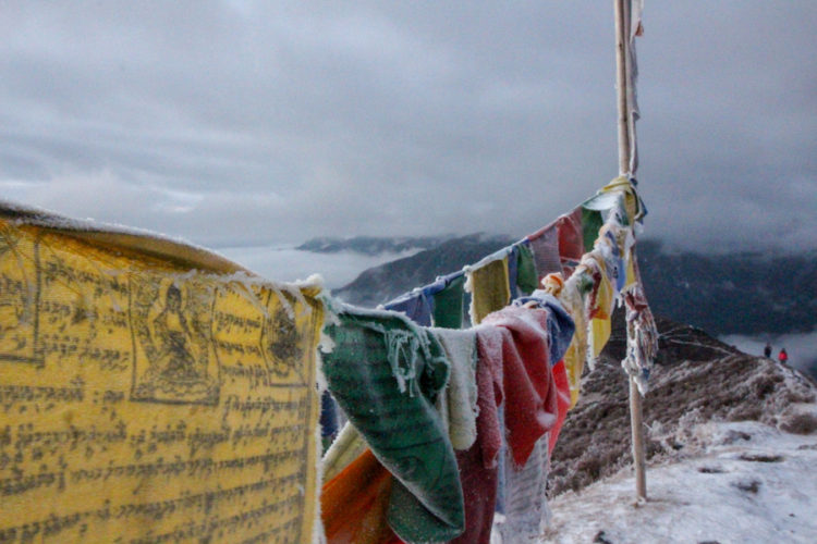 Frozen prayer flags in Sikkim