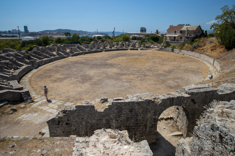 View of salona amphitheatre from above