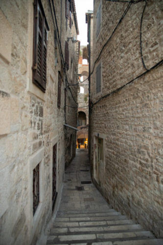 Typical narrow alleyway in the centre of Split