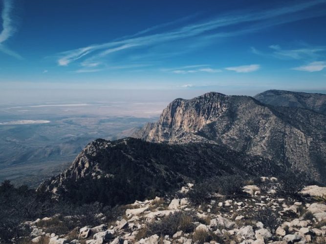 View from one of the peaks of the Guadalupe mountains