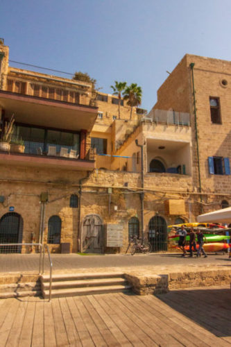 Old buildings on the harbour front in Jaffa