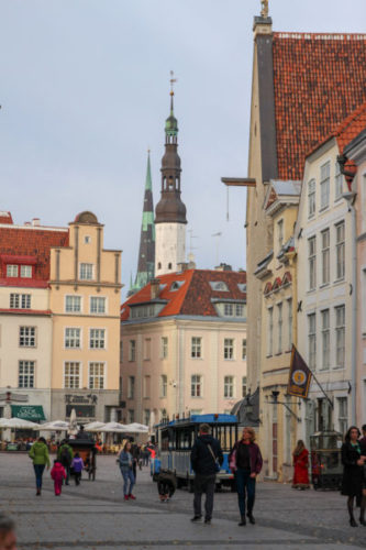 Buildings and spires in the heart of old tallinn