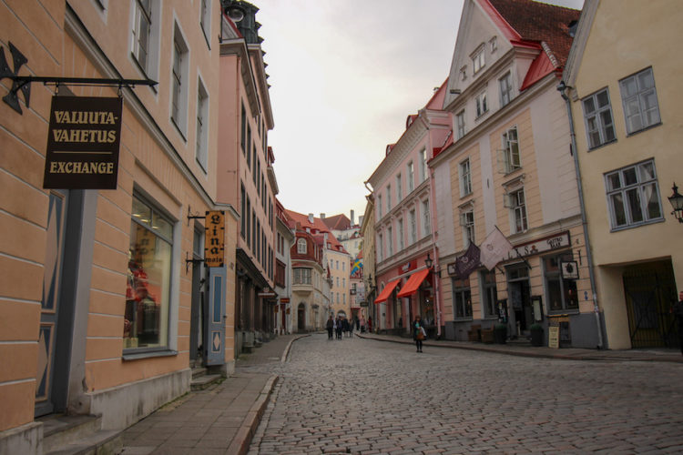 Cobbled streets in the historical centre of Tallinn