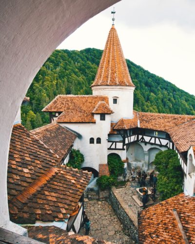 Courtyard and tower inside Bran Castle