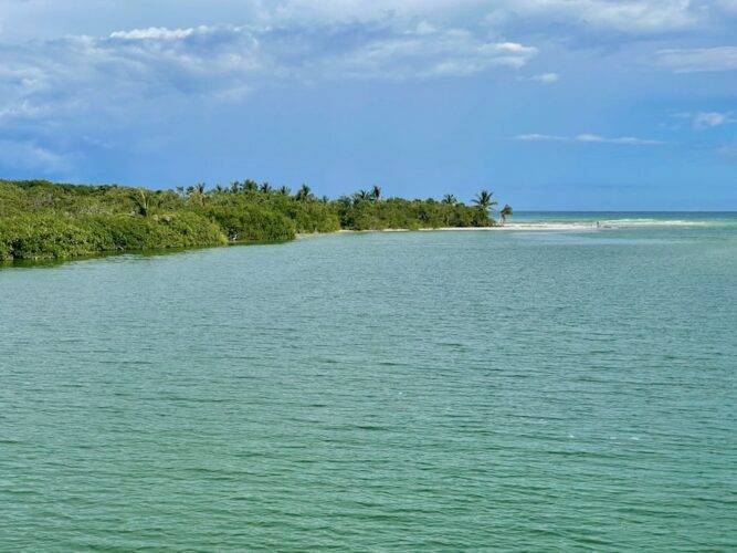 Beautiful natural lagoon and sand bar in Sian Ka'an Biosphere Reserve, Quintana Roo
