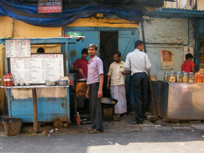 Street food vendors in Sudder Street