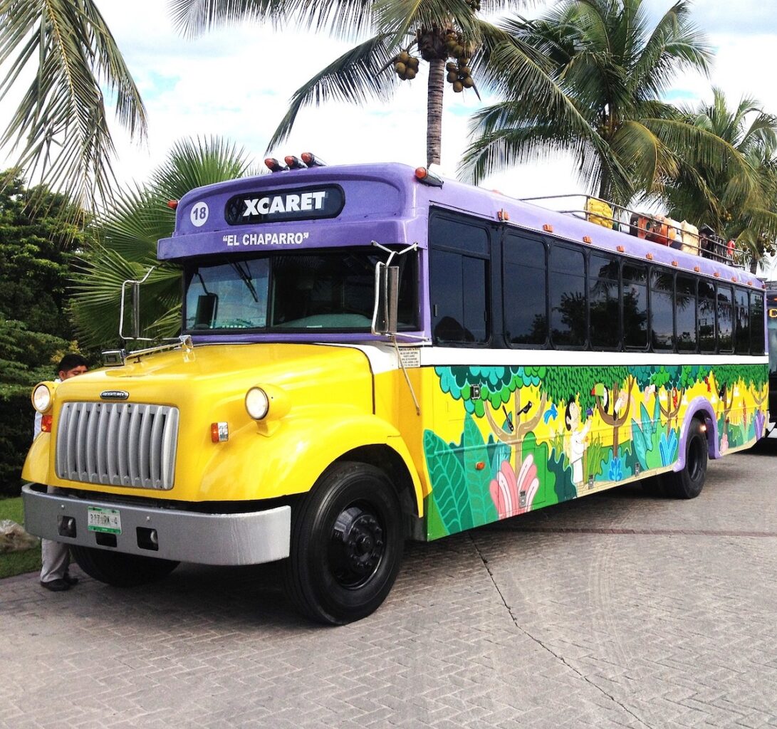 colourful-bus-near-playa-del-carmen-mexico