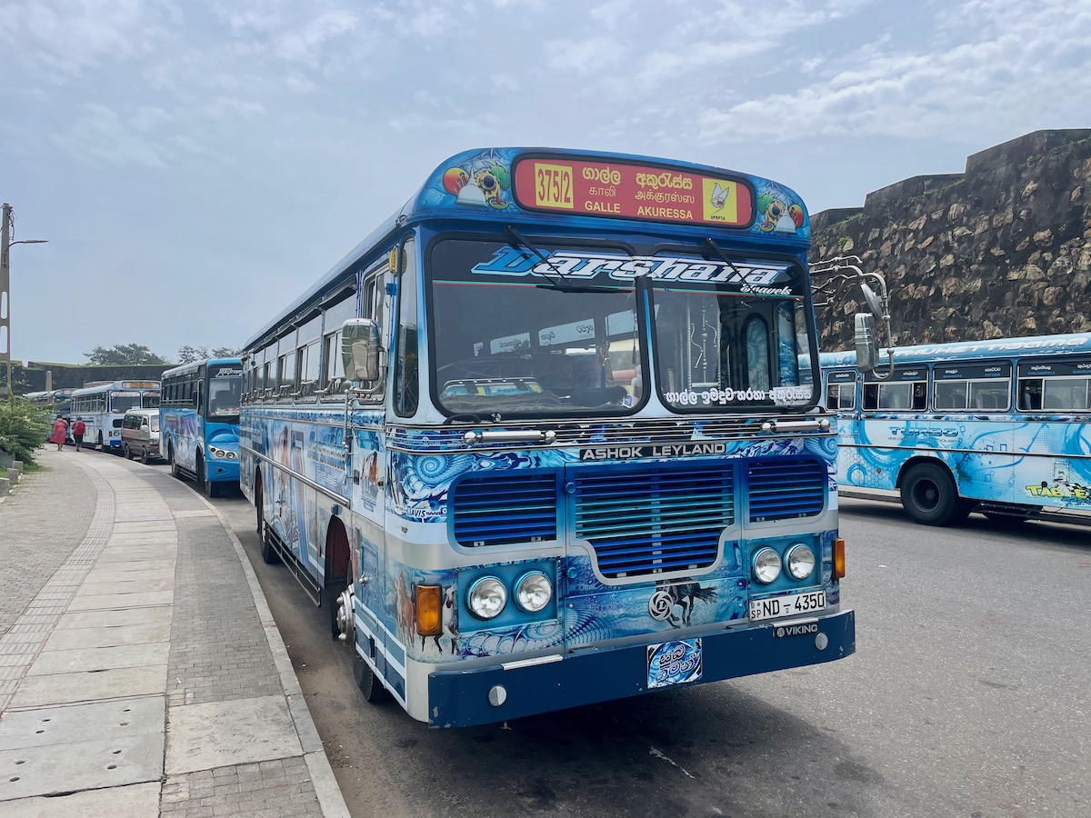 blue bus at galle bus station