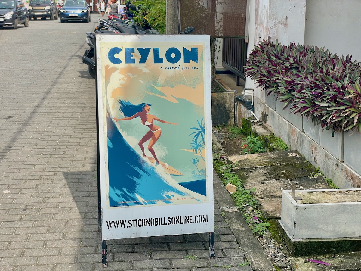 cool ceylon surfing poster in Galle Fort