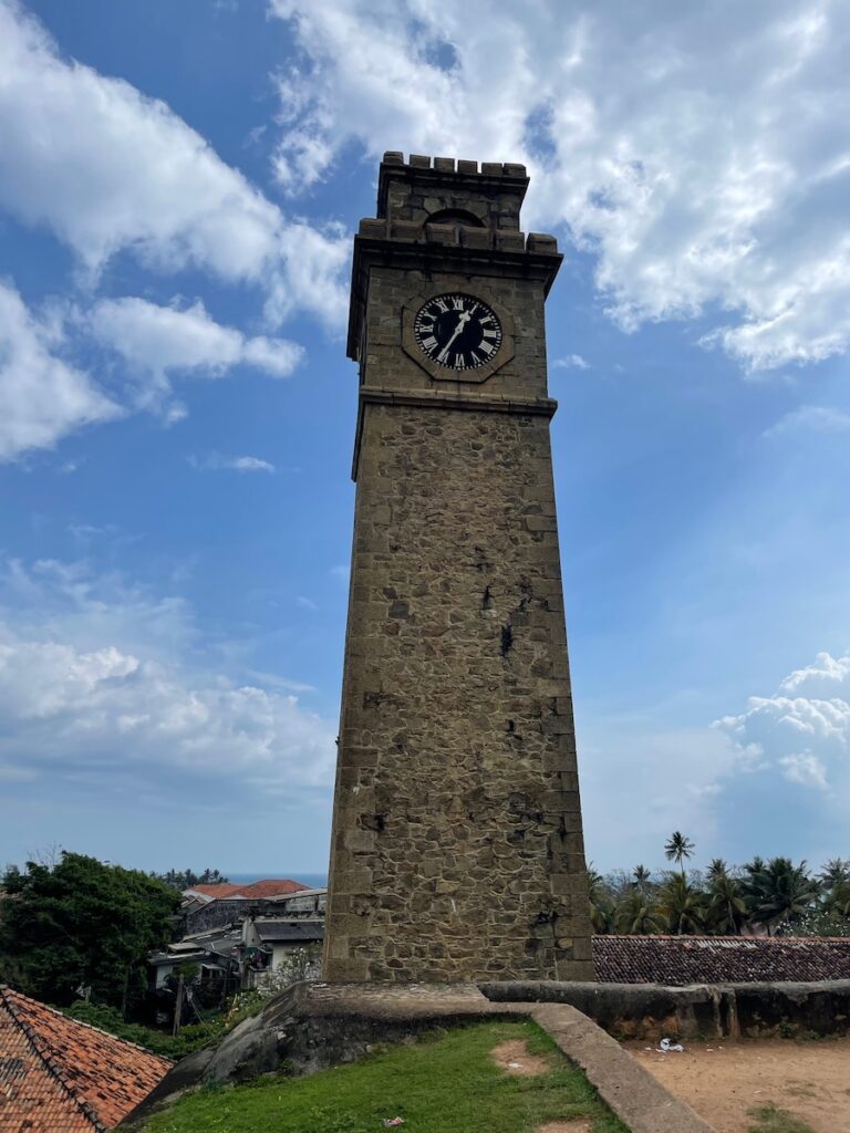 galle clocktower is an iconic sight in galle