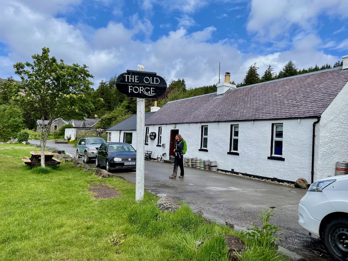 Exterior of The Old Forge pub in Inverie Knoydart