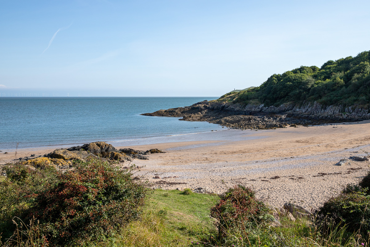 Hidden gem beach at the end of Almorness Point in Dumfries and Galloway
