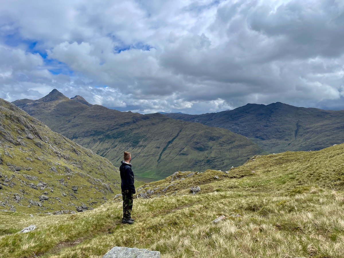 alex-tiffany-looking-at-view-from-mountain-pass-in-knoydart