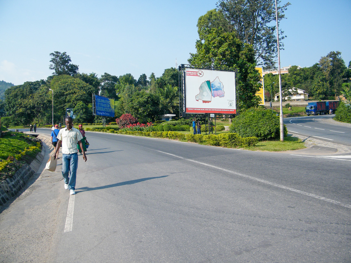 clean and safe streets of a town in rwanda