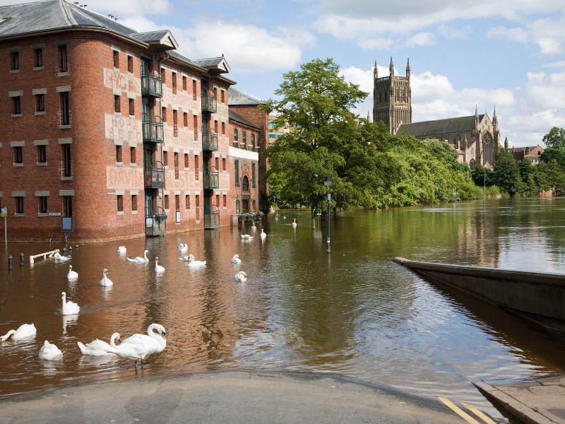 river-severn-flooded-in-worcester-with-swans
