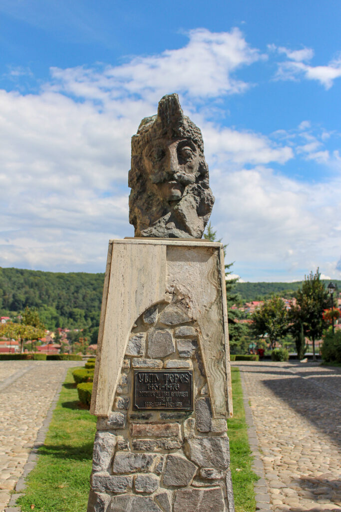 statue of vlad tepes or vlad the impaler in sighisoara transylvania