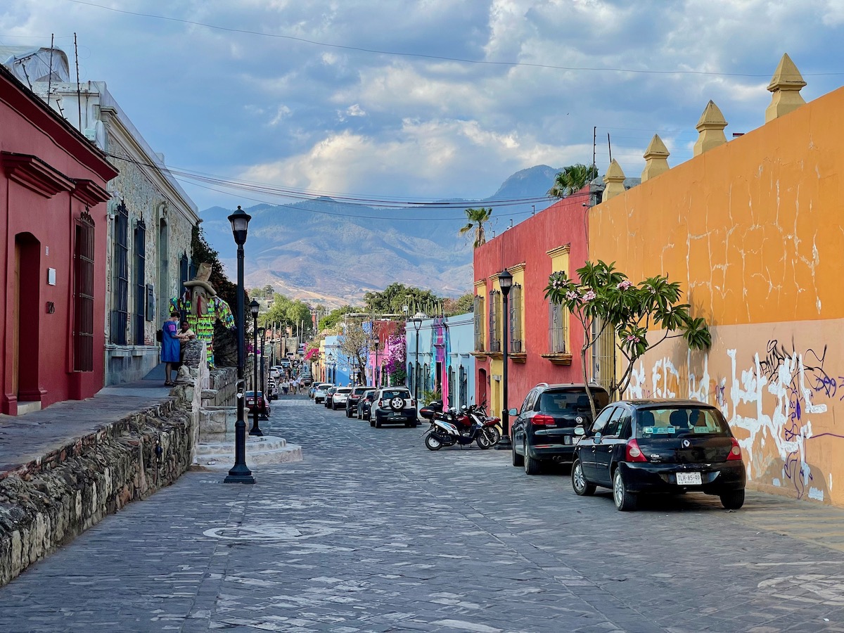 colourful colonial buildings in oaxaca city