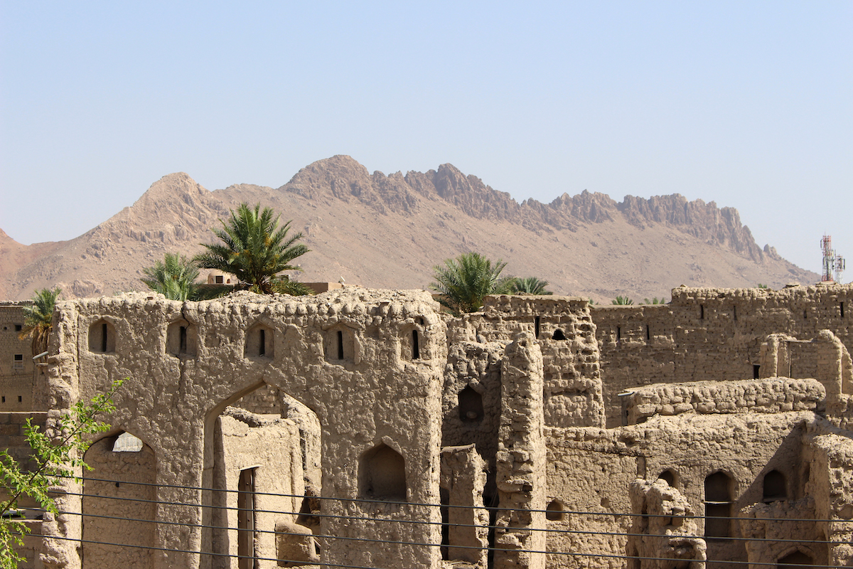 old stone ruins in the desert in oman