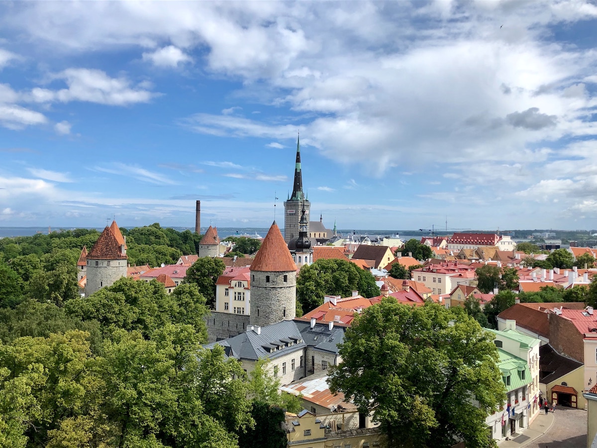 medieval towers and rooftops of tallinn
