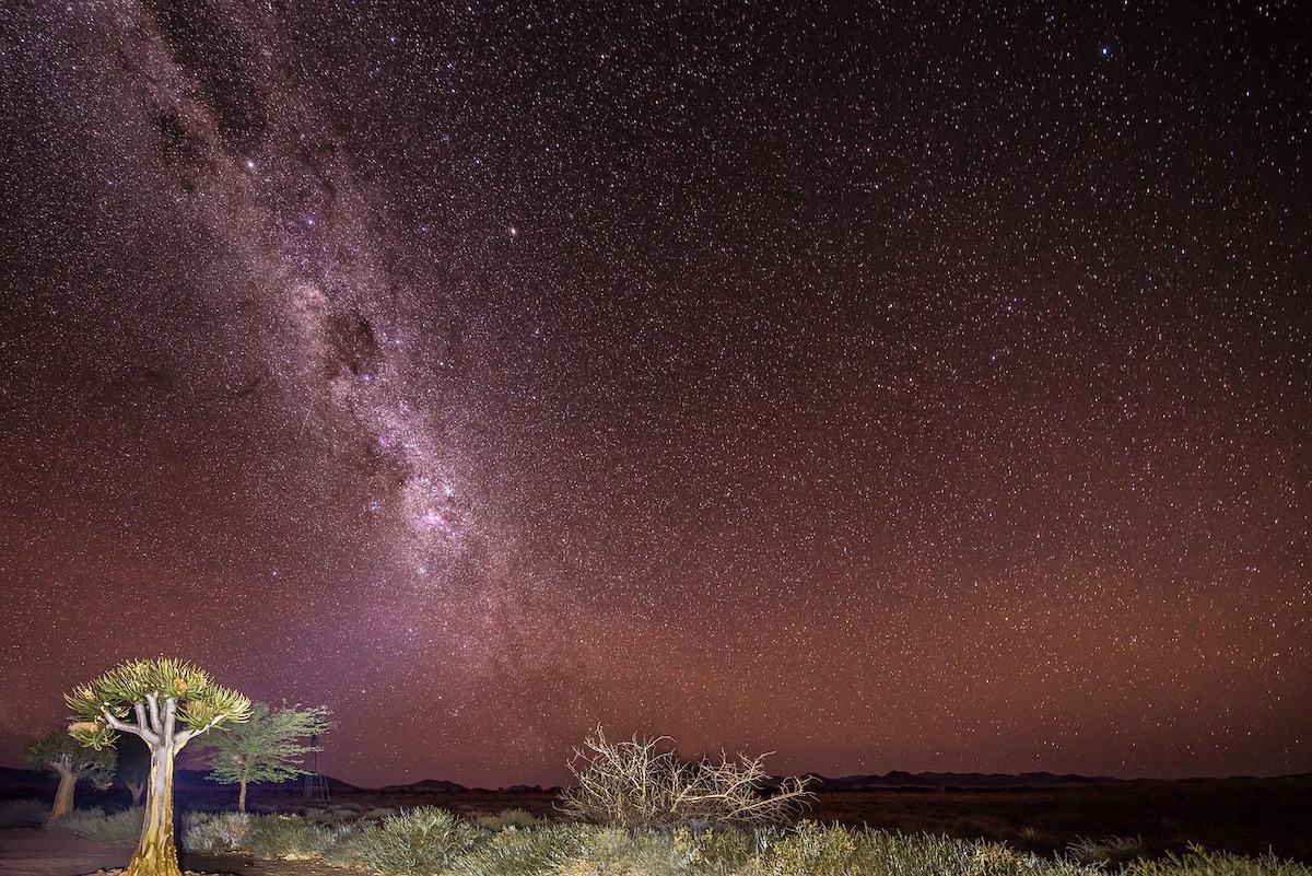 milky way and thousands of stars in the night sky in namibia