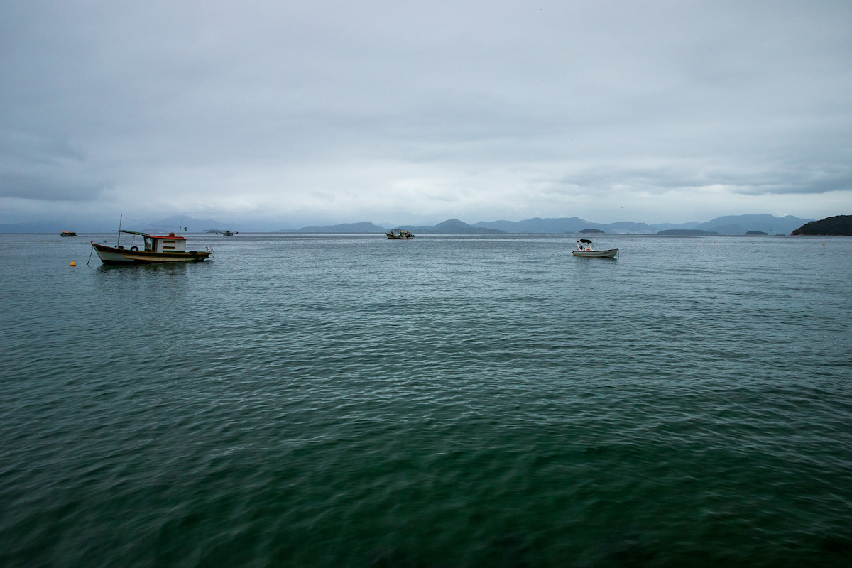 boats off the coast of ilha grande