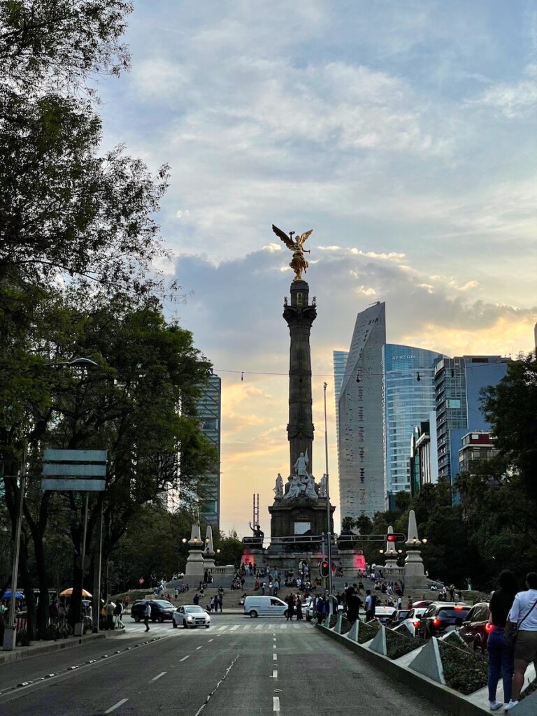 The Angel of Independence on avenida reforma in Mexico City