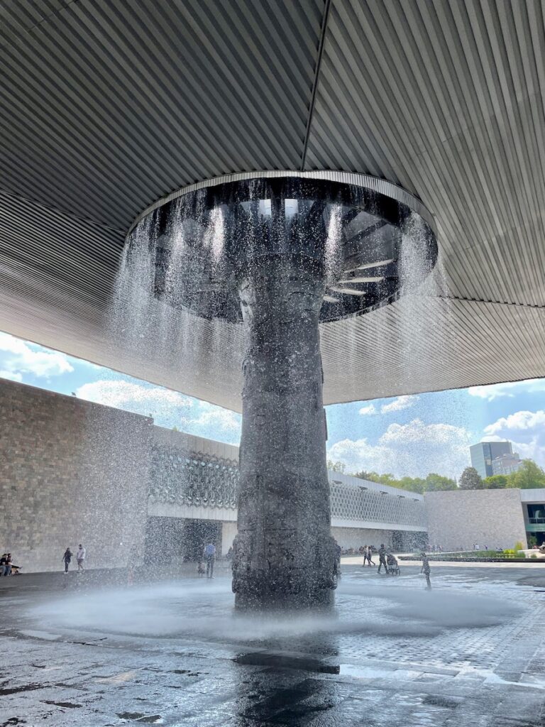 Central fountain at the national anthropology museum in Mexico City